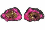 Lot: - Dyed (Pink Variety) Quartz Geodes - Pieces #77341-3